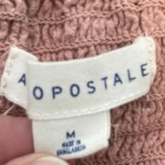 Aeropostale Linen Sundress Dress Pink Mauve Mini Babydoll M - Picture 5 of 7